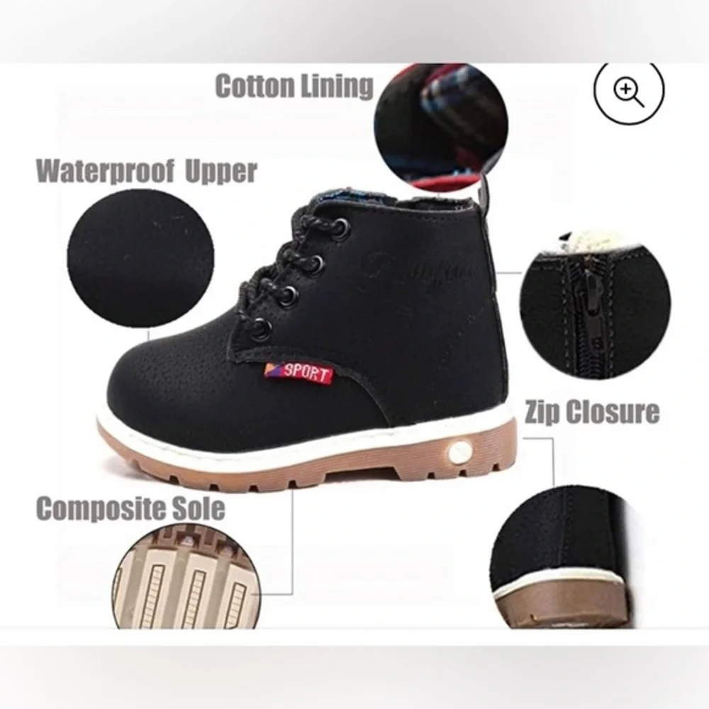 Kids Black Unisex Danglia Hiking Ankle Boots